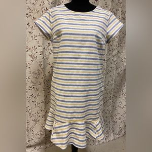 New York & Company - Striped Peplum Shift Dress with Pockets